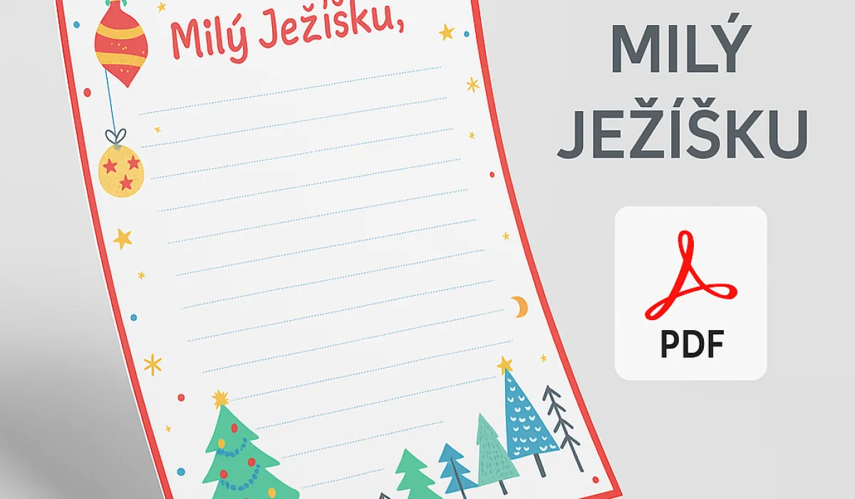 Dopis Ježíškovi - PDF zdarma k vytisknutí (A4)